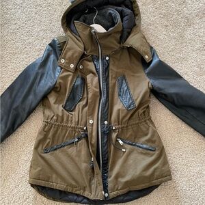 Zara Two-Tone Hooded Jacket